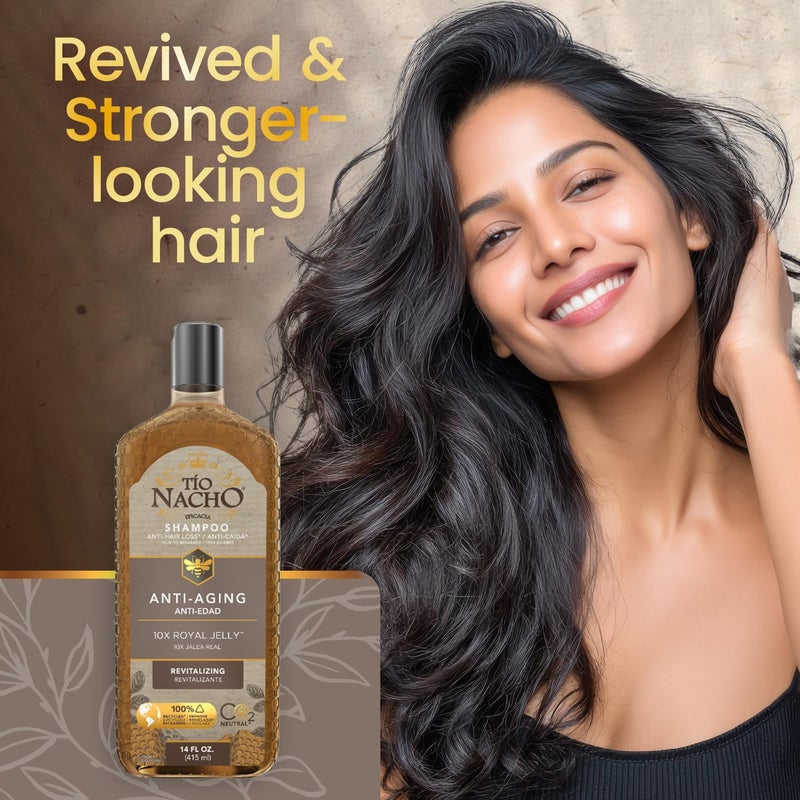 Tio Nacho Anti-Aging Shampoo with Royal Jelly, Shampoo for Aging Hair for Women and Men, Strengthening Formula to Help Defy Damage and Fortify Fragile Hair, 14 fl oz - Image 3