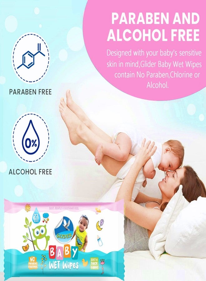 Glider Baby Wipes | Soft & Gentle Cleansing Wipes | Enriched with Aloe Vera & Vitamin E | Pack of 10 | 720 Wipes - Image 4