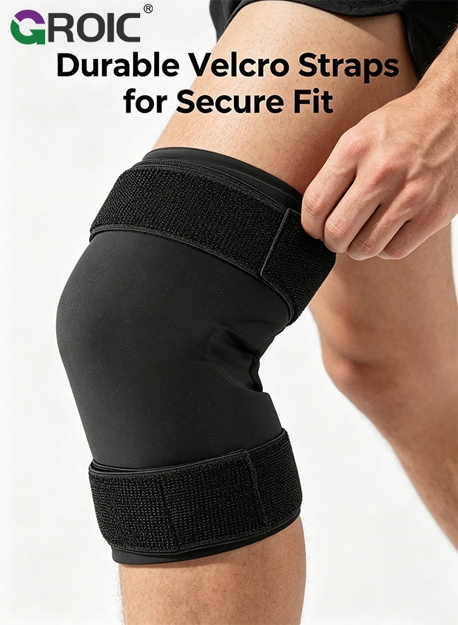 GROIC Ice Pack for Knee Pain Relief,Reusable Gel Ice Wrap for Leg Injuries, Swelling, Knee Replacement Surgery, Cold Compress Therapy for Arthritis, Meniscus Tear and ACL,Gel Hot/Cold Knee Compression Sleeve - Image 5