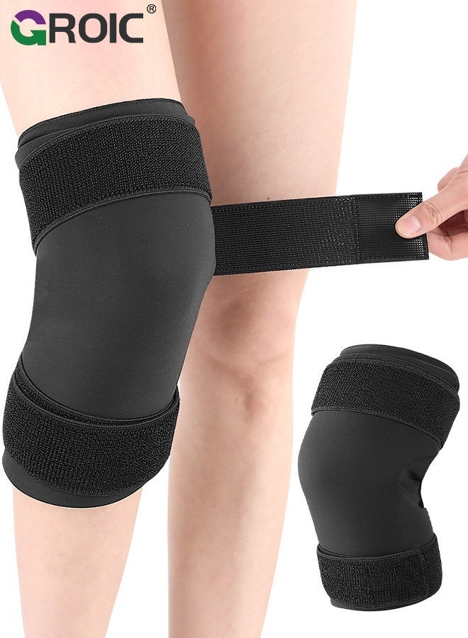 GROIC Ice Pack for Knee Pain Relief,Reusable Gel Ice Wrap for Leg Injuries, Swelling, Knee Replacement Surgery, Cold Compress Therapy for Arthritis, Meniscus Tear and ACL,Gel Hot/Cold Knee Compression Sleeve - Image 1