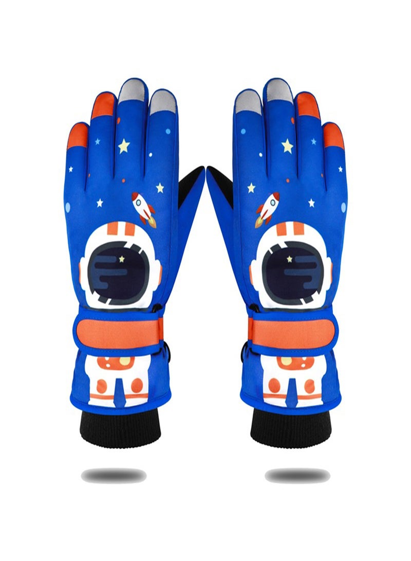 KASTWAVE Kids Ski Gloves Waterproof Snowboarding Gloves Winter Skiing Gloves Thermal Snow Gloves with Adjustable Cuffs for Children Boys Cycling Skiing Skating Hiking Kids Winter Gloves  - Image 1