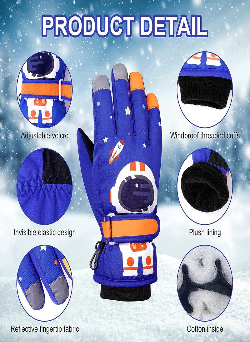 KASTWAVE Kids Ski Gloves Waterproof Snowboarding Gloves Winter Skiing Gloves Thermal Snow Gloves with Adjustable Cuffs for Children Boys Cycling Skiing Skating Hiking Kids Winter Gloves  - Image 2