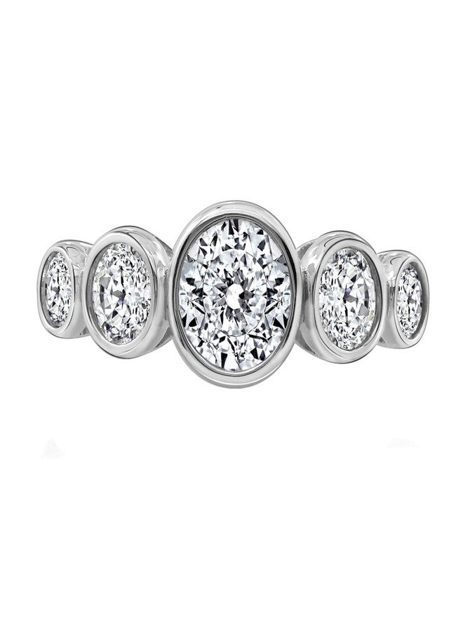 Diamonbliss خاتم DIAMONBLISS من الفضة الإسترلينية مع إعداد bezel من زركونيا مكعبة 100 وجه (9) - Image 2