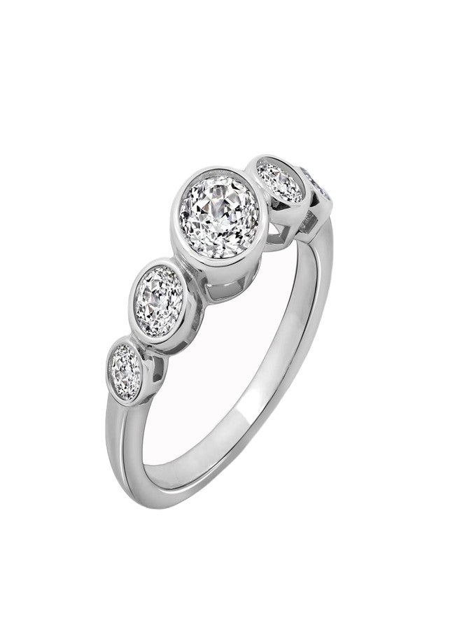 Diamonbliss خاتم DIAMONBLISS من الفضة الإسترلينية مع إعداد bezel من زركونيا مكعبة 100 وجه (9) - Image 1