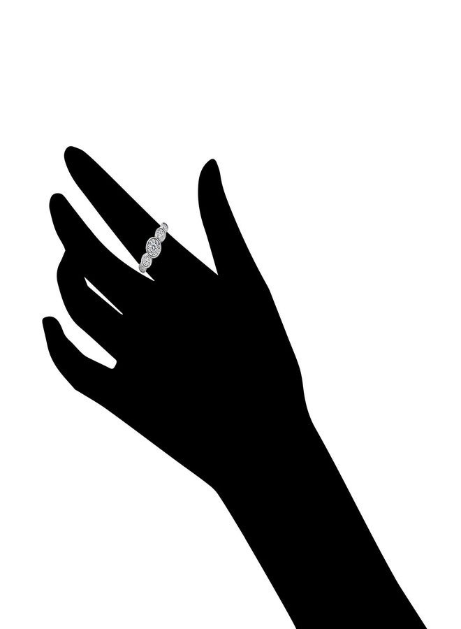 Diamonbliss خاتم DIAMONBLISS من الفضة الإسترلينية مع إعداد bezel من زركونيا مكعبة 100 وجه (9) - Image 4