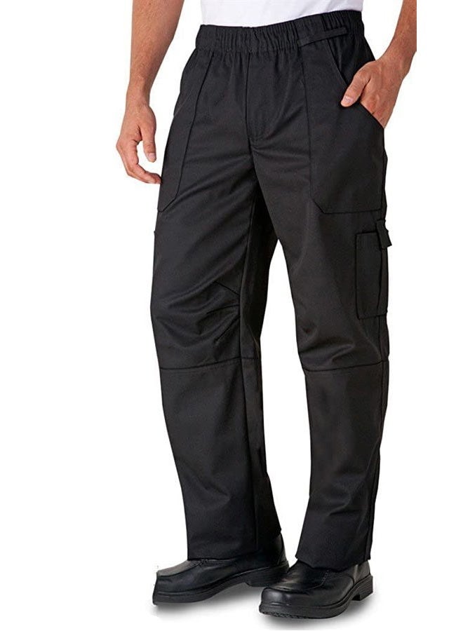 Uniformates Unisex Baggy Style Men women Chef Cook Pants Trouser with Draw String for Food Service, Bakers and Culinary Professional (UAE/KSA, Alpha, S, Regular, Regular) - Image 1