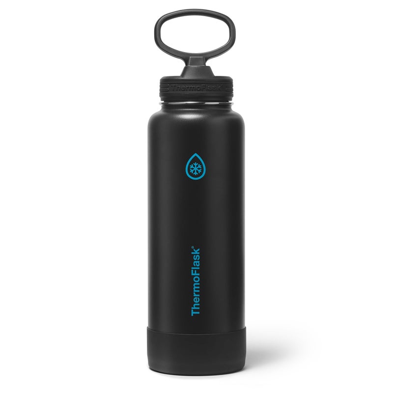 ThermoFlask 40 oz Double Wall Vacuum Insulated Stainless Steel Water Bottle with Straw Lid, Electric Eclipse - Image 1