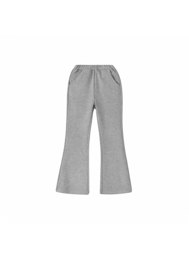 Deesha Girls' Fleece-lined Pants Winter Kids' Fashion Casual Flared Trousers - Image 4
