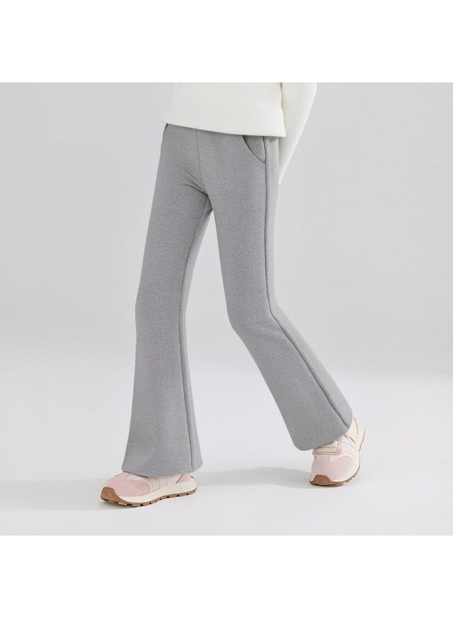 Deesha Girls' Fleece-lined Pants Winter Kids' Fashion Casual Flared Trousers - Image 1