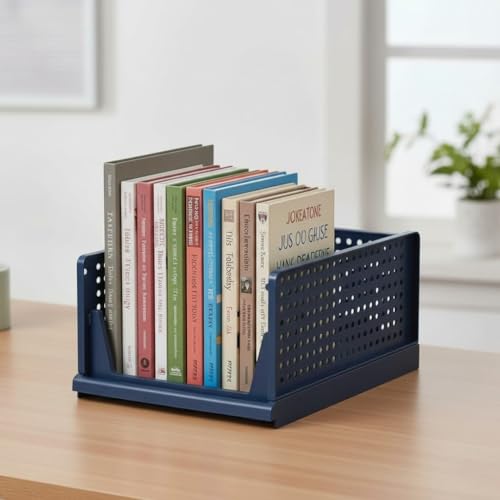 SpaceOrganizer Collapsible Wardrobe, Storage Drawer Units, Clothes Drawer Organisers, Bookcases (Foldable Basket- Blue, 1PCS) - Image 1