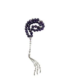 REBUY REBUY Amethyst Islamic Prayer Beads 33 Tasbih Natural Stone Misbaha Rosary Tasbeeh  - Image 3
