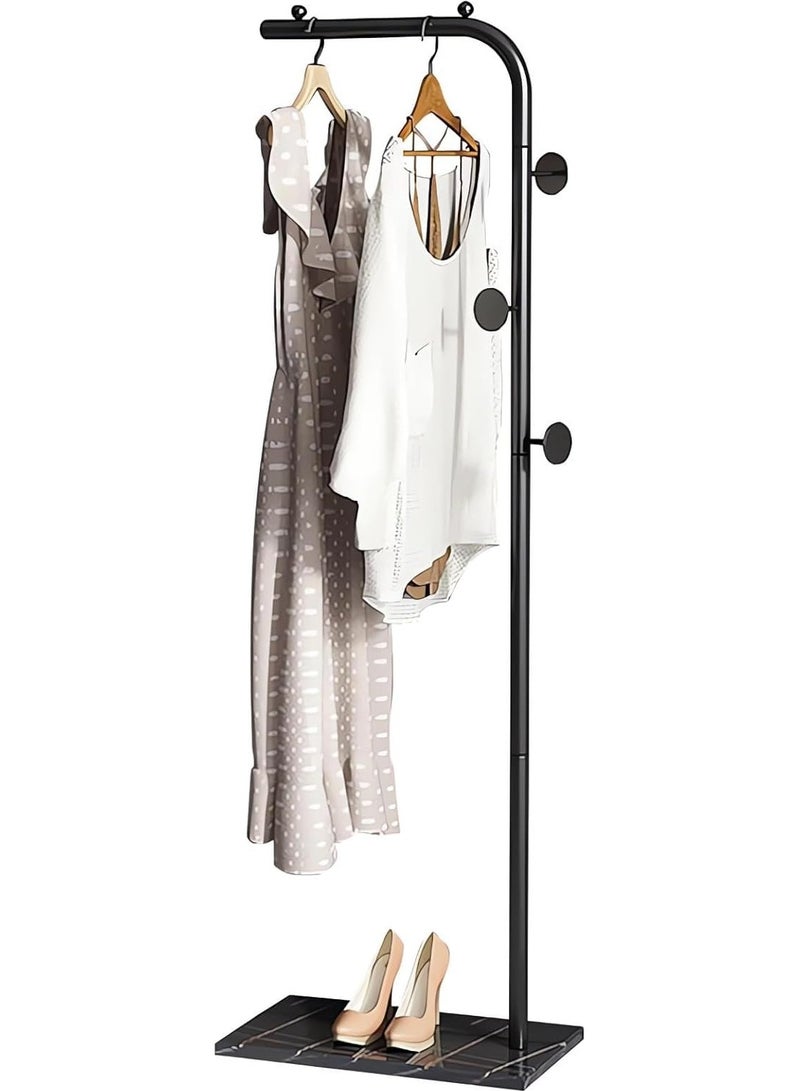 TAPIT Coat Racks Metal Coat Racks Coat Rack Freestanding Tree Coat Rack L Shaped Coat with Hooks & Marble Base Coat Racks for Hanging Scarf Bag Jacket Home Entry-way Hat Hanger (Black 170cm)  - Image 1