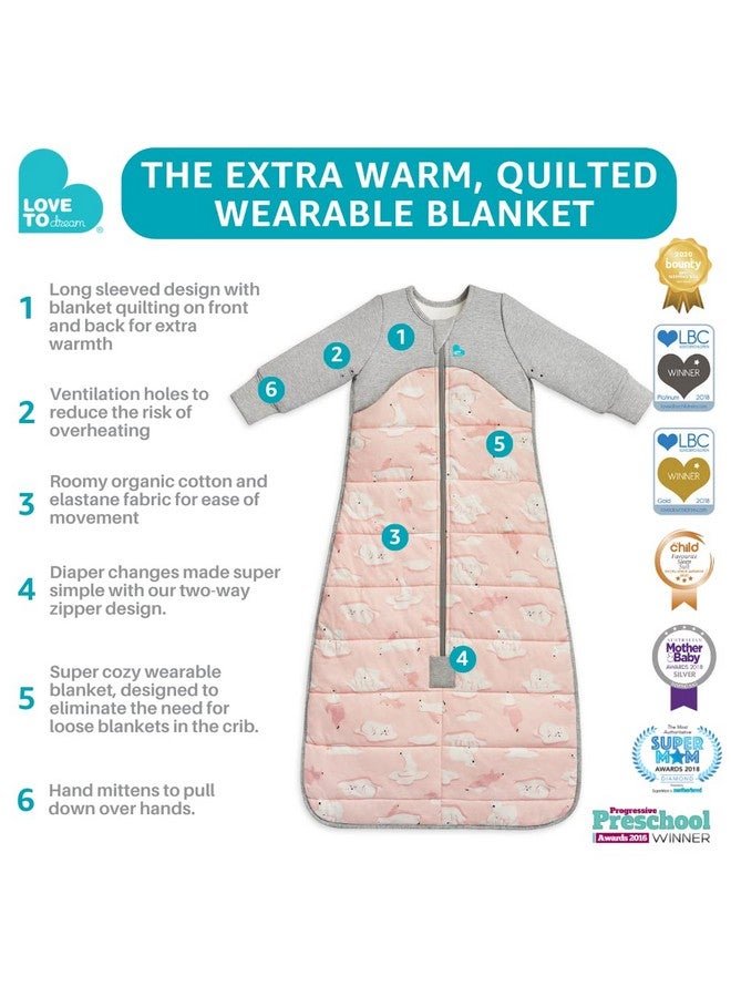 LOVE TO dream Extra Warm Baby Sleep Bag, Super Soft Temp Regulating Sleeping Sack, 3.5Tog Warm Wearable Blanket, 6-18 M, Pink - Image 3