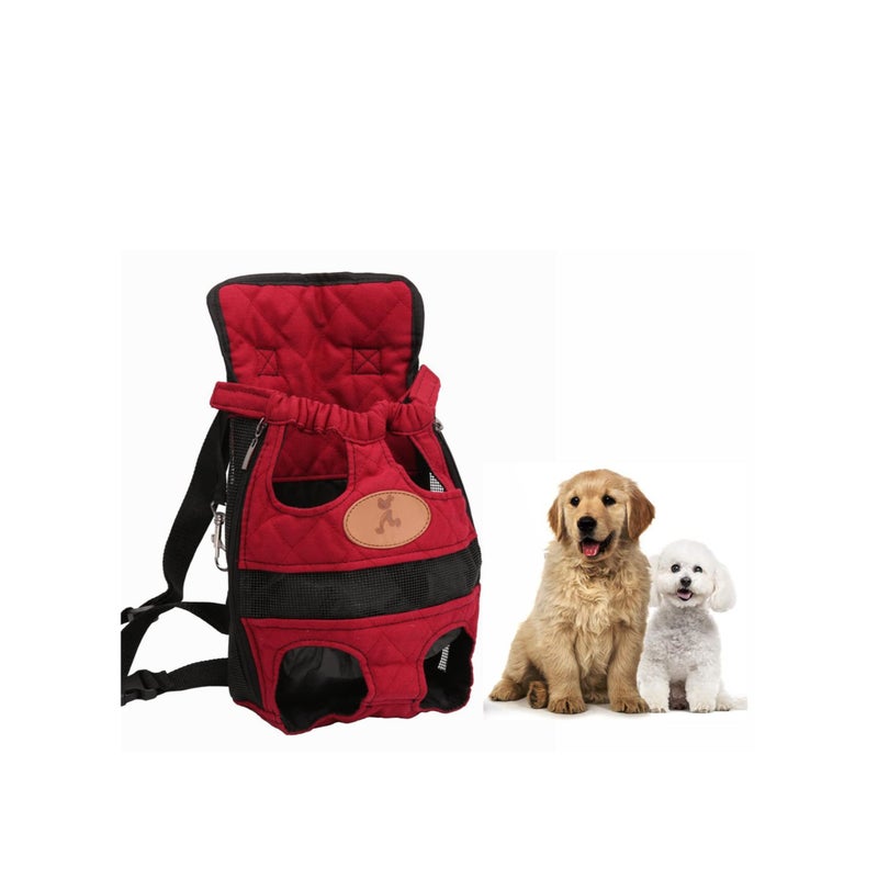 SOLARAE حقيبة حمل الحيوانات الأليفة الأمامية، حقيبة ظهر قابلة للتعديل بدون استخدام اليدين لحمل الكلاب/القطط، حقيبة مزدوجة للكتف للمشي، التنزه، التسوق، الدراجة والدراجة النارية - Image 1