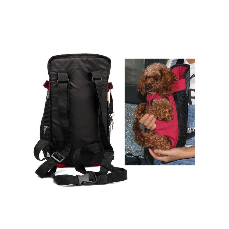 SOLARAE حقيبة حمل الحيوانات الأليفة الأمامية، حقيبة ظهر قابلة للتعديل بدون استخدام اليدين لحمل الكلاب/القطط، حقيبة مزدوجة للكتف للمشي، التنزه، التسوق، الدراجة والدراجة النارية - Image 5