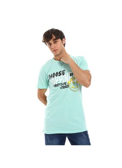 Andora Printed Short Sleeves Tee-Mint  - Image 3