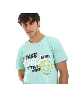 Andora Printed Short Sleeves Tee-Mint  - Image 2