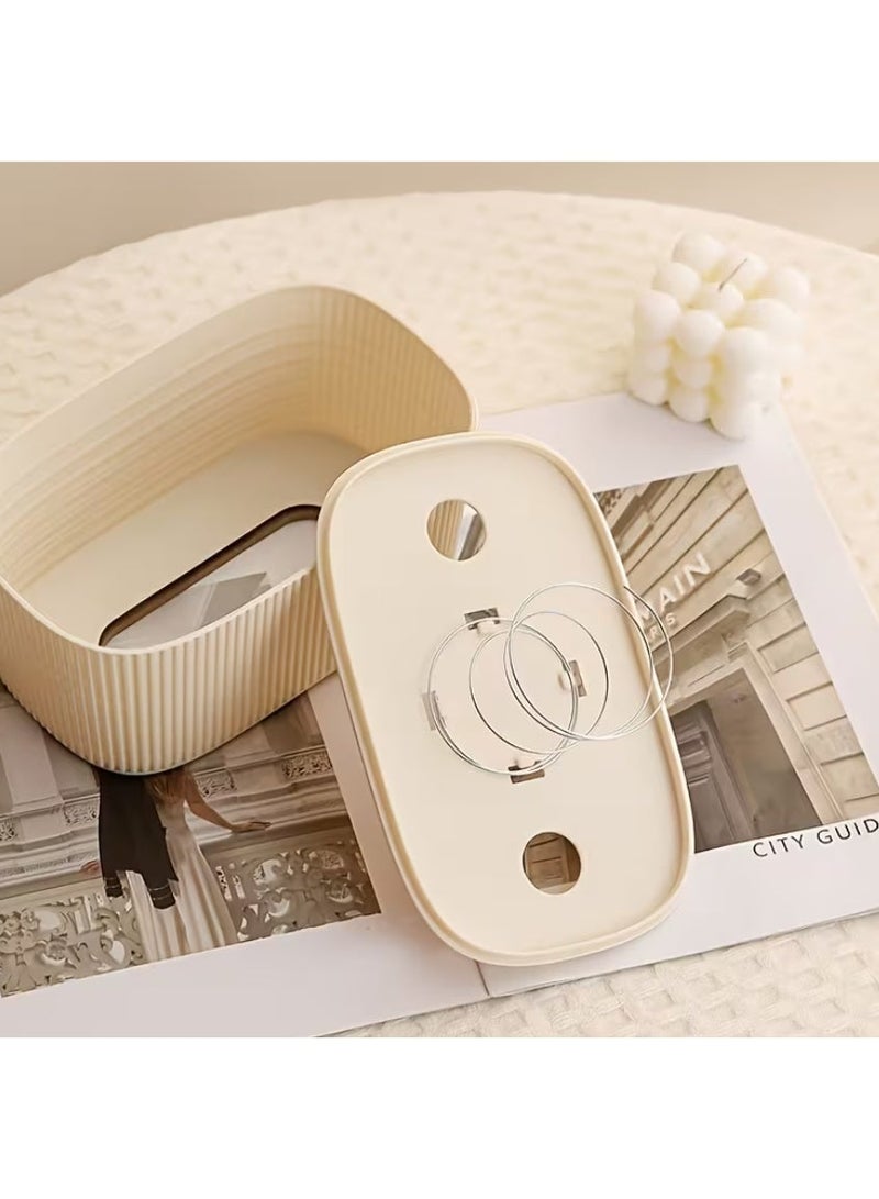 Modern Decorative Tissue Box Cover with Wooden Lid – Elegant Wavy Design for Living Room, Bathroom, Office & Home Décor - Image 2
