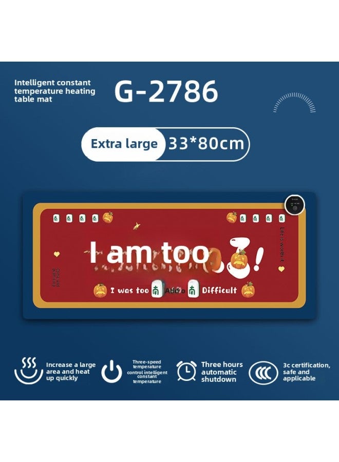 Super Large Heating Desktop Heating Mouse Pad Electric Heating Warm Pad Office Winter Keyboard Hand Warmer Computer Warm Table Mat-Color:330*800mm-Pattern:G-2786 Heating Pad - Image 1