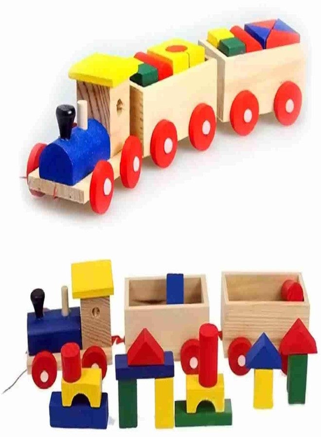 MUMMAMIA Children Wooden Toys Train Pull Along Car, Loaded DIY Blocks Toy Set for Toddler Birthday Christmas Preschool Educational Toy - Image 4