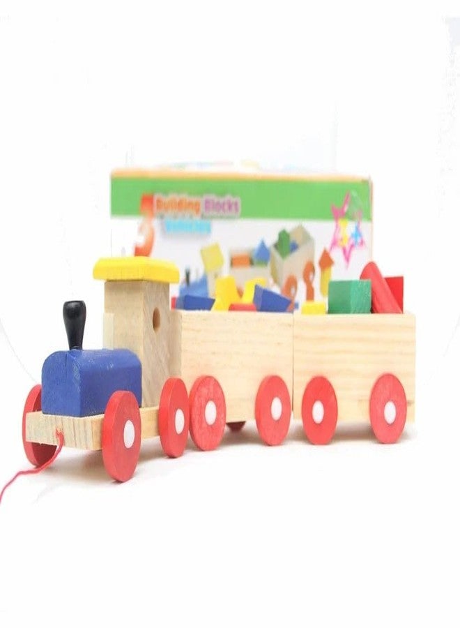 MUMMAMIA Children Wooden Toys Train Pull Along Car, Loaded DIY Blocks Toy Set for Toddler Birthday Christmas Preschool Educational Toy - Image 2