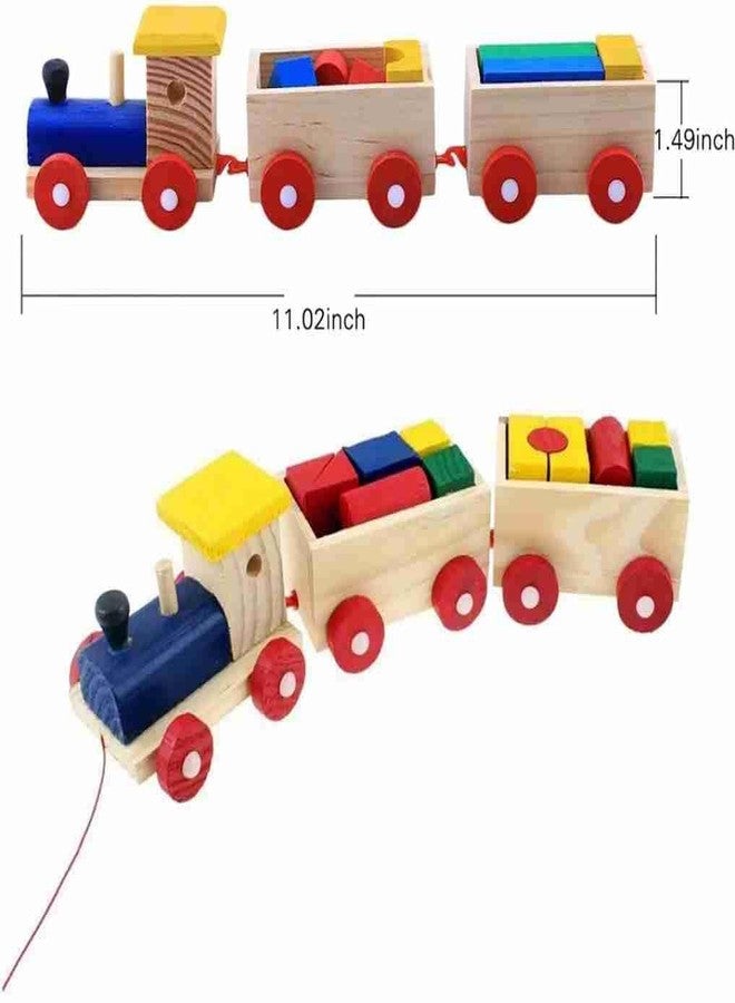 MUMMAMIA Children Wooden Toys Train Pull Along Car, Loaded DIY Blocks Toy Set for Toddler Birthday Christmas Preschool Educational Toy - Image 3