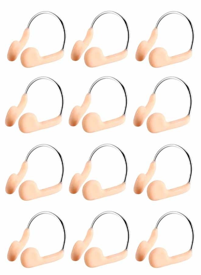 12 Pieces Swimming Nose Plug Metal Swim Nose Clip for Adult Training Swimming Beginners - Image 1