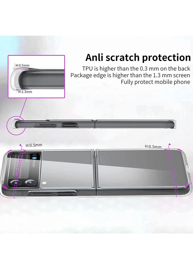 MUNTAQI Samsung Galaxy Z Flip 3 5G PC Anti-Scratch Shookproof Protection Cover for Samsung Galaxy Z Flip 3 5G, Transparent - Image 4