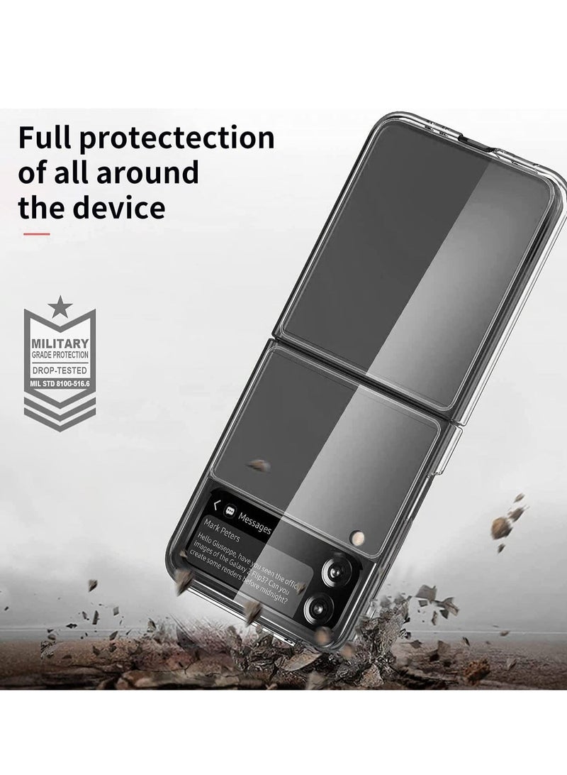 MUNTAQI Samsung Galaxy Z Flip 3 5G PC Anti-Scratch Shookproof Protection Cover for Samsung Galaxy Z Flip 3 5G, Transparent - Image 3