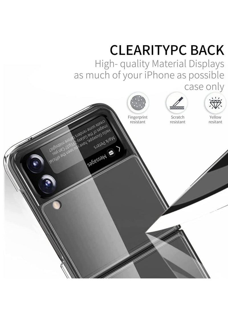 MUNTAQI Samsung Galaxy Z Flip 3 5G PC Anti-Scratch Shookproof Protection Cover for Samsung Galaxy Z Flip 3 5G, Transparent - Image 5