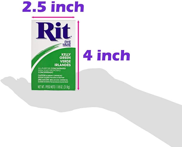 RIT مسحوق صبغة مركزة متعددة الأغراض عبوة واحدة للملابس، الديكور، والحرف - أخضر كيلي - Image 1