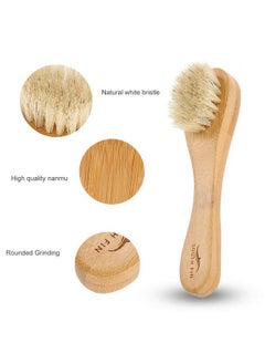 YOSOO Facial Cleansing Brush Wooden Handle Face Cleaning Brush Manual Skin Care Exfoliation Brush  - Image 5