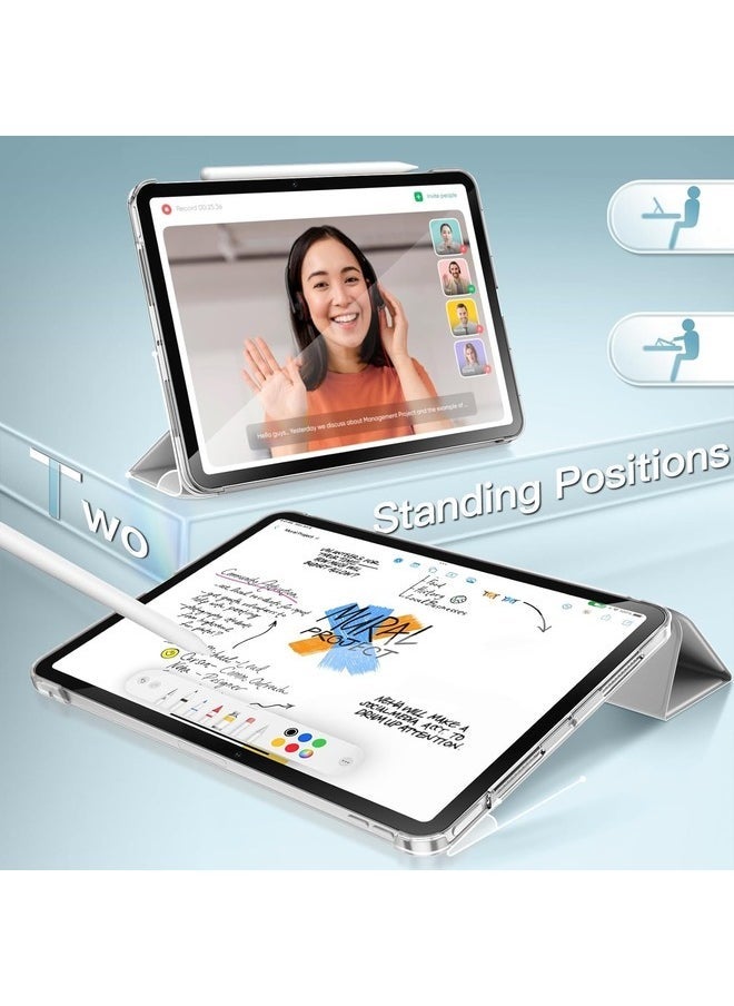 IAF Silver Slim Smart Cover for iPad Pro 13-Inch M4 (2024) - Hard Back Shell, Adjustable Stand, and Auto Wake/Sleep Function - Image 5