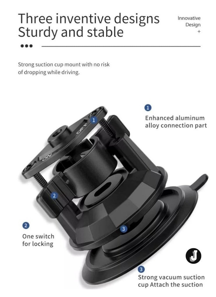 JAJEEK "Universal 360° Rotating Phone Holder with Strong Suction Cup for Car Dashboard & Windshield" - Image 3