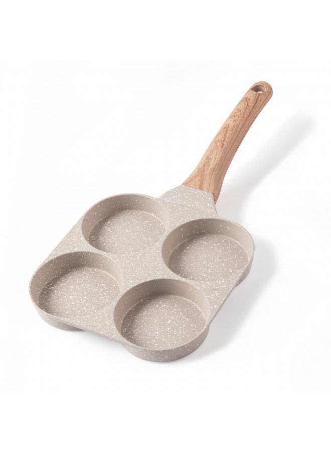 CAROTE Egg Pan Omelette Pan, 4-Cup Nonstick Granite Omelette Skillet - Pancake Pan and Healthy Egg Cooker Suitable for Gas Stove & Induction Cookware - Image 4