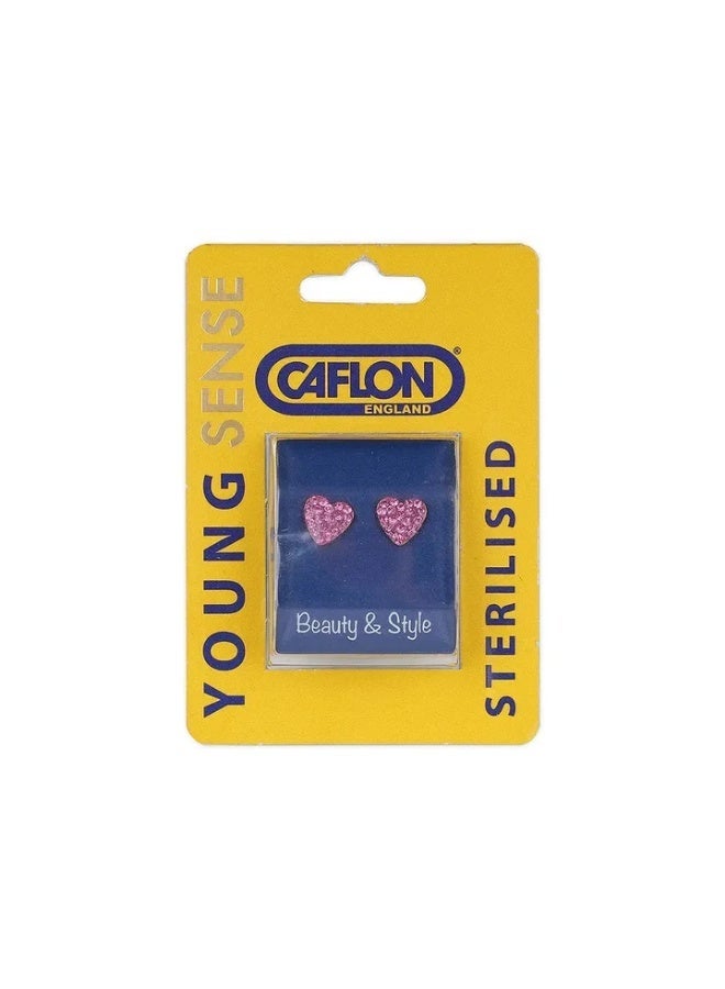 Caflon Young Sense medical earrings (Heart shape-Fuschia) - Image 1