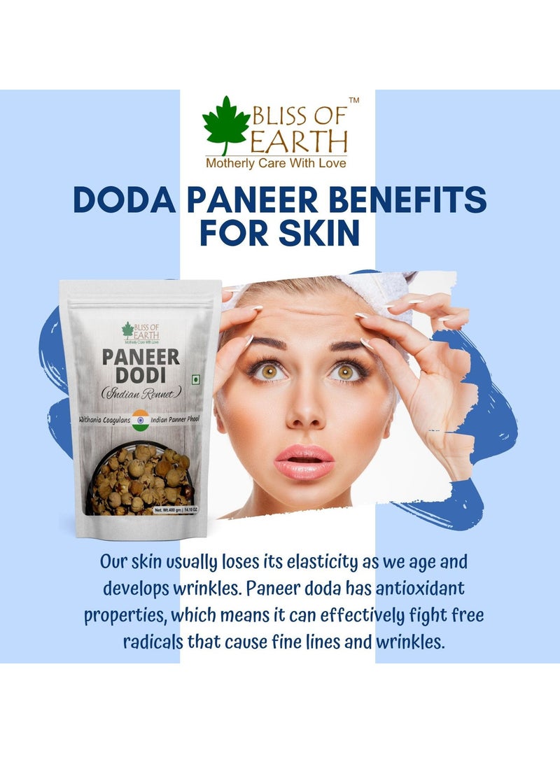 BLISS OF EARTH Bliss of Earth 8.05 oz Paneer Doda(Indian Rennet) For Diabetes, Paneer Phool, Withania Coagulans Ayurveda Herb Good for Health 200GM  - Image 5