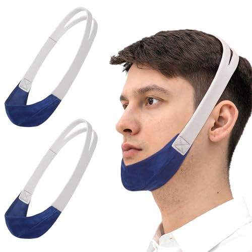 IDEAR أحزمة ذقن IDEAR 2 قطعة لمستخدميها، حزام ذقن مضاد للشخير لتقليل فقدان الهواء، قابل للتنفس ومريح للرجال والنساء - Image 2