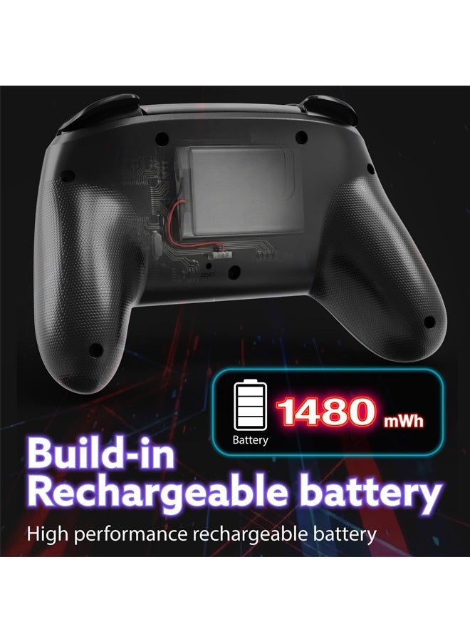 زيريفام جهاز تحكم لاسلكي للألعاب، متوافق مع Switch / الكمبيوتر الشخصي / iOS / Android، ميزة التنشيط بنقرة واحدة، ميزة Turbo Combo، اهتزاز مزدوج وجيروسكوب سداسي المحاور - Image 5