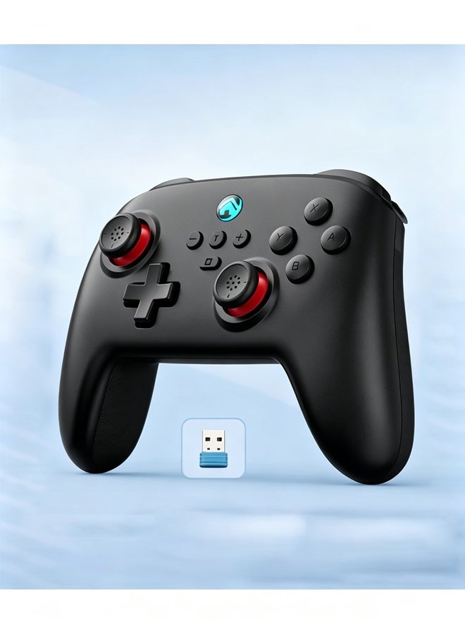 زيريفام جهاز تحكم لاسلكي للألعاب، متوافق مع Switch / الكمبيوتر الشخصي / iOS / Android، ميزة التنشيط بنقرة واحدة، ميزة Turbo Combo، اهتزاز مزدوج وجيروسكوب سداسي المحاور - Image 1