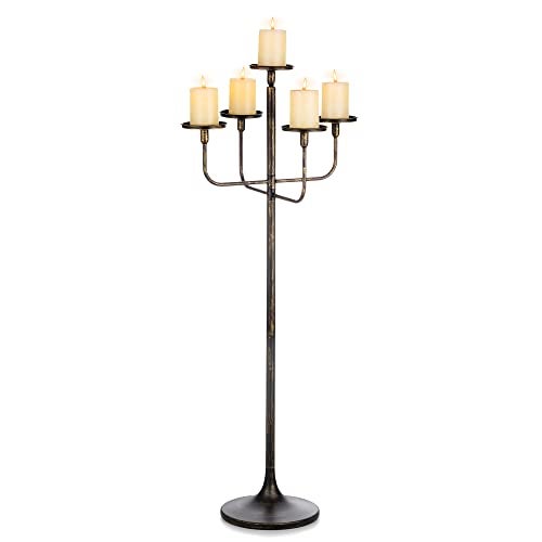 Romadedi Candelabra Tall Candle Holder - 47 inch Floor Candle Holders for Pillar Candles, Candlestick Holders Centerpiece for Home Living Room Decor, French Country, Vintage, Rustic - Image 1