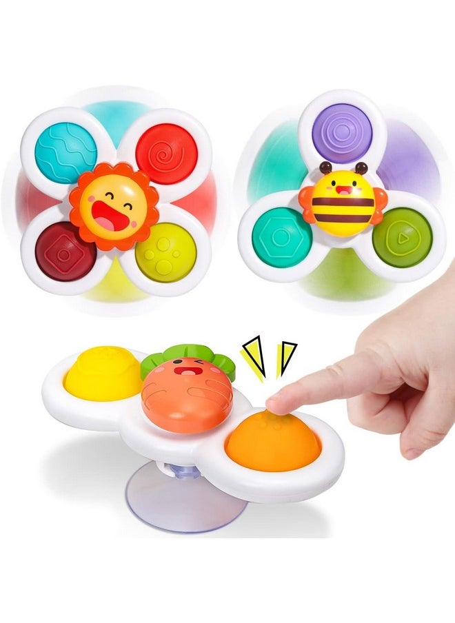 Sky Tech Sky Tech® Baby Bath Spinner Toys Pop it Fidget Toys for Kids - 3 PCS Insect Suction Cup Bath Toy for Baby Boys Girls, Waterproof Spinning Top Rotating Learning Toy Sticks to Smooth (Return Gift)  - Image 1