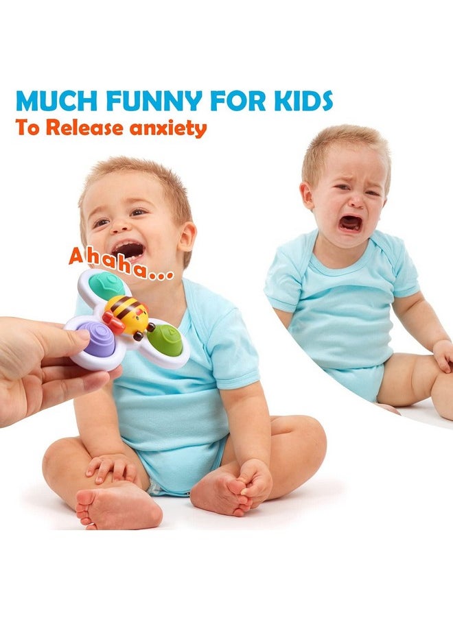 Sky Tech Sky Tech® Baby Bath Spinner Toys Pop it Fidget Toys for Kids - 3 PCS Insect Suction Cup Bath Toy for Baby Boys Girls, Waterproof Spinning Top Rotating Learning Toy Sticks to Smooth (Return Gift)  - Image 4