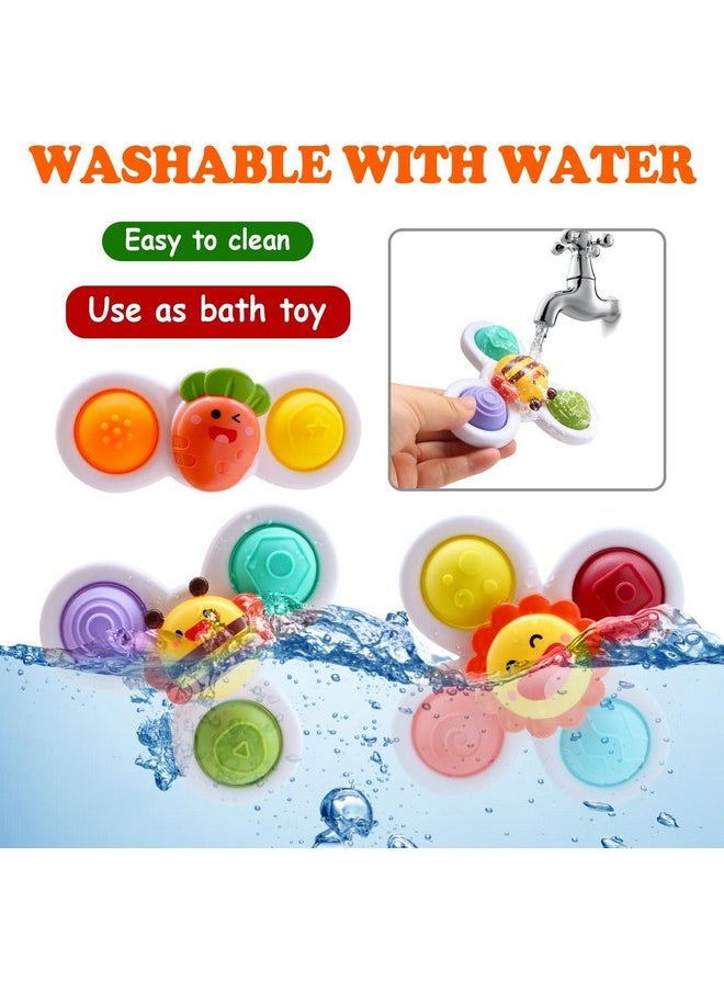 Sky Tech Sky Tech® Baby Bath Spinner Toys Pop it Fidget Toys for Kids - 3 PCS Insect Suction Cup Bath Toy for Baby Boys Girls, Waterproof Spinning Top Rotating Learning Toy Sticks to Smooth (Return Gift)  - Image 5