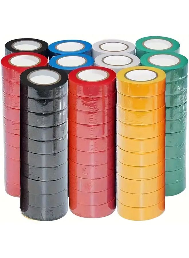 10pcs Black Heavy Duty Flame Resistant Electrical Tape PVC Insulation For Wiring - Image 2