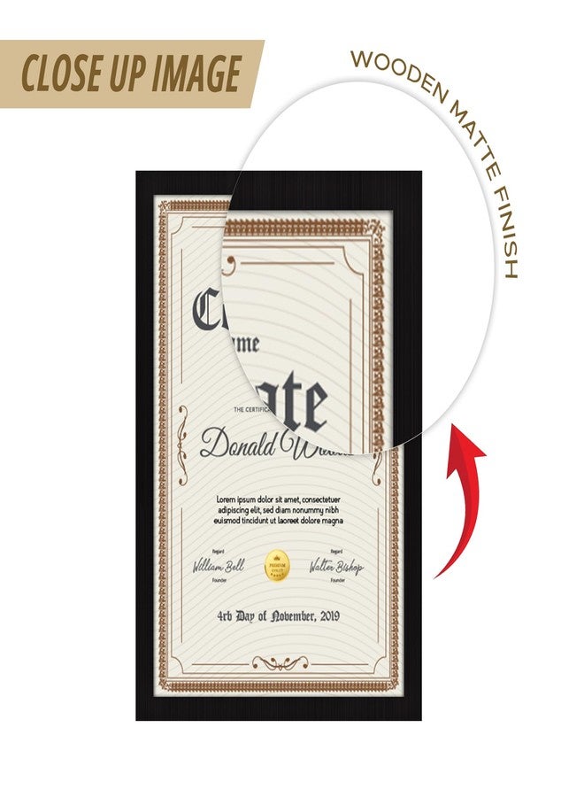 Dwella A4 Black Photo Frame Set of 2 (8x12 Inch) | Certificate & Document Frame for Wall | Portrait Picture Frames for Photos, Artwork & Prints | Modern Wall Hanging Frames for Home, Office Decor | Durable Display Frame for Certificates, Posters & Memories - Image 2