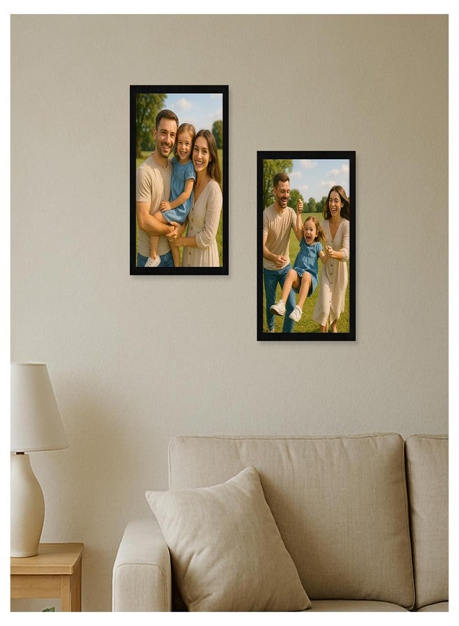 Dwella A4 Black Photo Frame Set of 2 (8x12 Inch) | Certificate & Document Frame for Wall | Portrait Picture Frames for Photos, Artwork & Prints | Modern Wall Hanging Frames for Home, Office Decor | Durable Display Frame for Certificates, Posters & Memories - Image 1