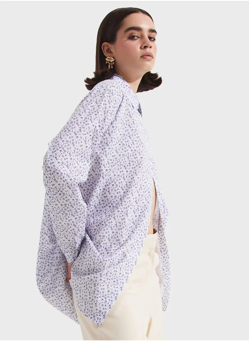 جون Patterned Button Down Shirt