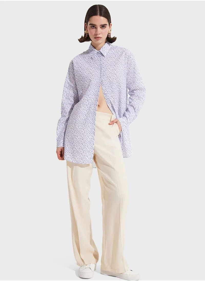 جون Patterned Button Down Shirt