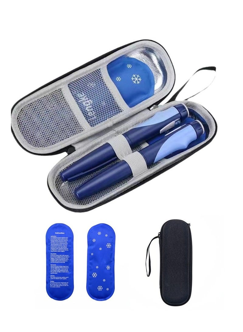 Leng Ke Portable Insulin Cooling Travel Bag Insulated Cooling Compartment Compact & Lightweight Reusable Ice Packs, Designed for Medical Travel 1 Set - Image 1